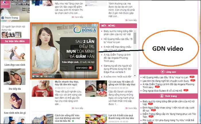 Quảng cáo GDN hình thức hiển thị video
