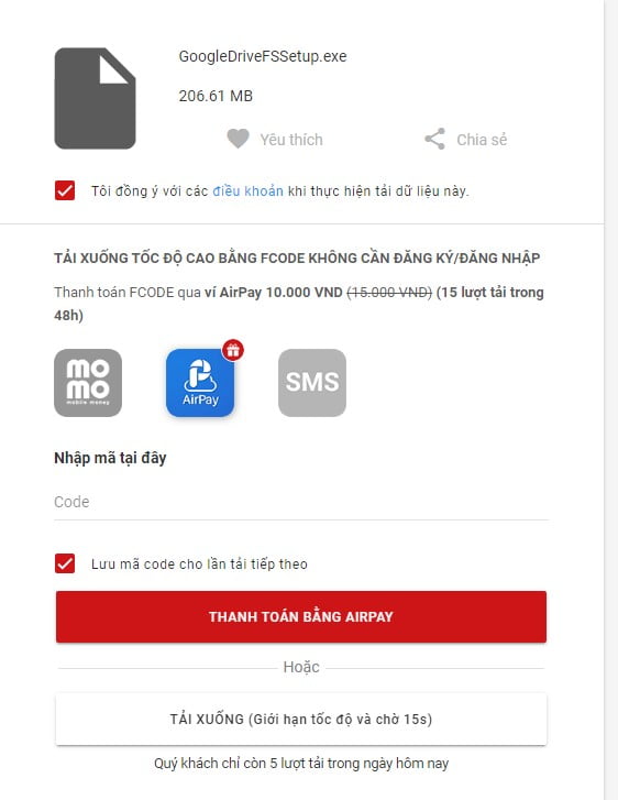 Hướng dẫn tải Google Drive File Stream