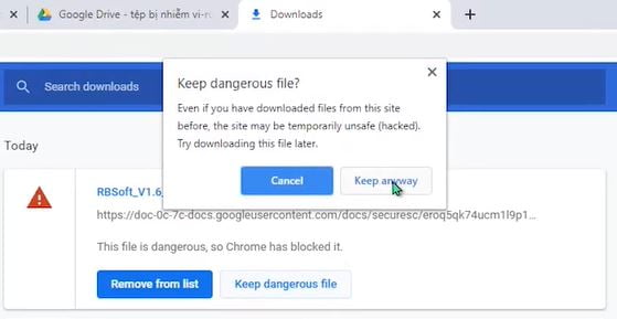 Cách download file bị nhiễm virus - Lỗi “Rất tiếc, tệp này đã bị nhiễm vi rút” 6