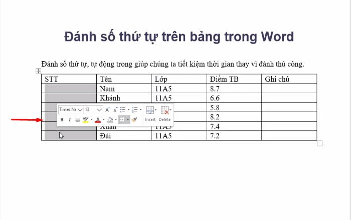 Tô đen phần Stt