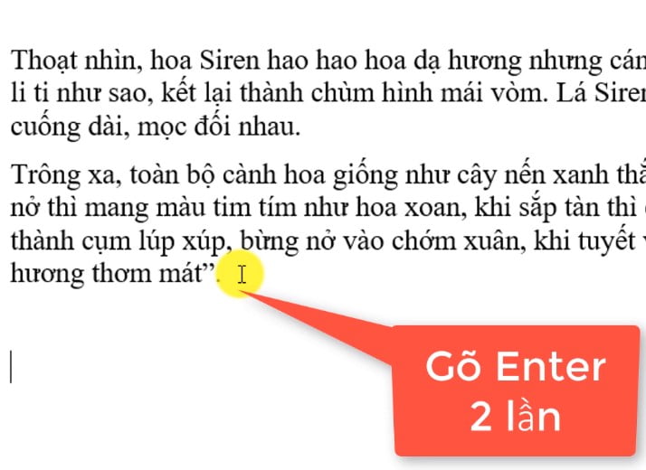 Enter 2 lần