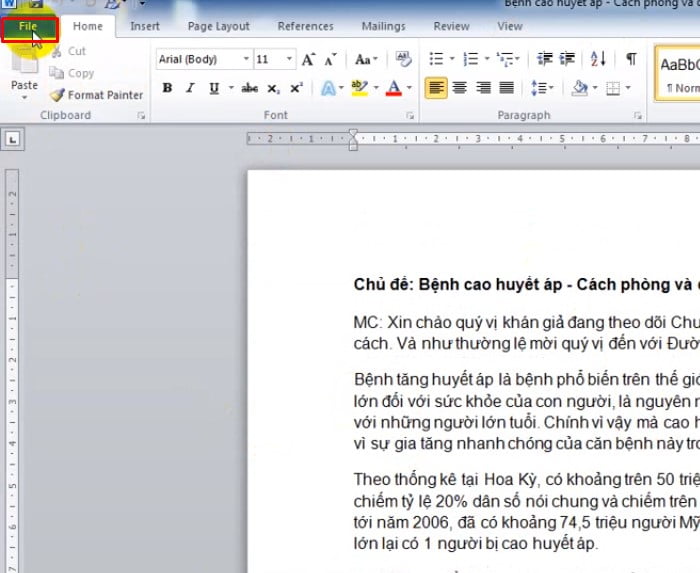 Chọn File