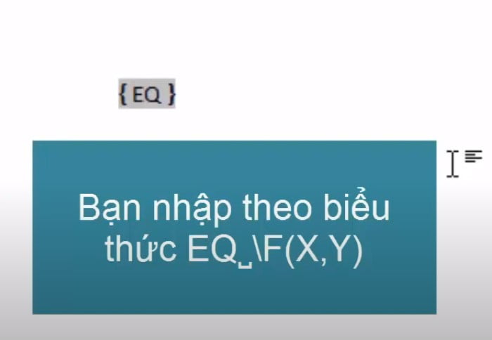 Nhập theo biểu thức { EQ \F(3,4) } 