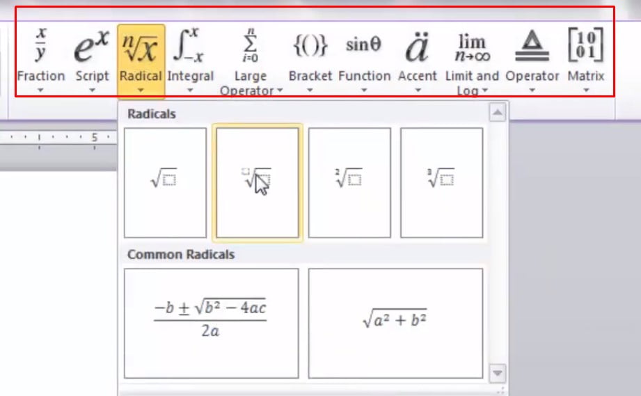 cách viết phân số trong word