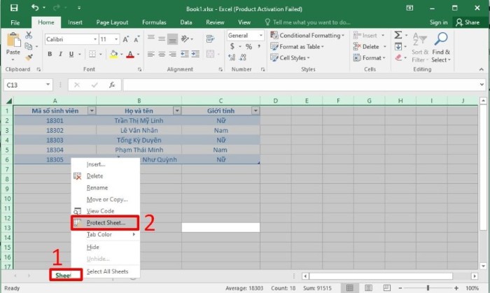 Chỉ dẫn Chi Tiết Cách Khoá Ô trong Excel 12