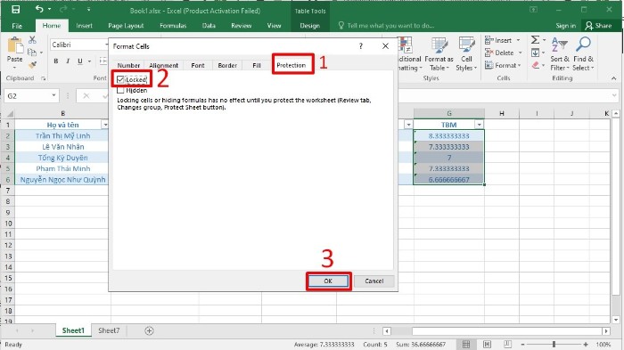 Chỉ dẫn Chi Tiết Cách Khoá Ô trong Excel 19