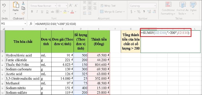 Hàm SUMIF trong Excel: Sử dụng Hiệu Quả và Dễ Hiểu 7