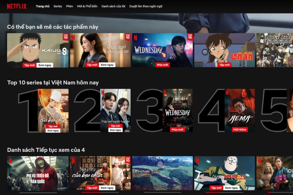Tài Khoản Netflix Premium Xem phim chất lượng 4k 8