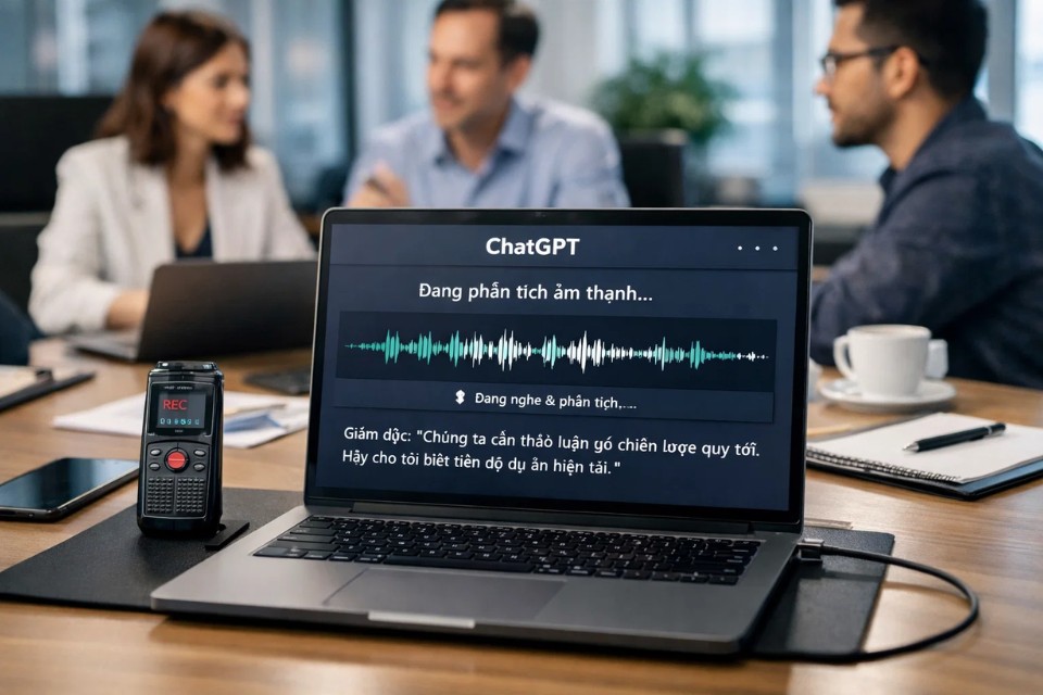 ChatGPT ghi âm & tóm tắt cuộc họp