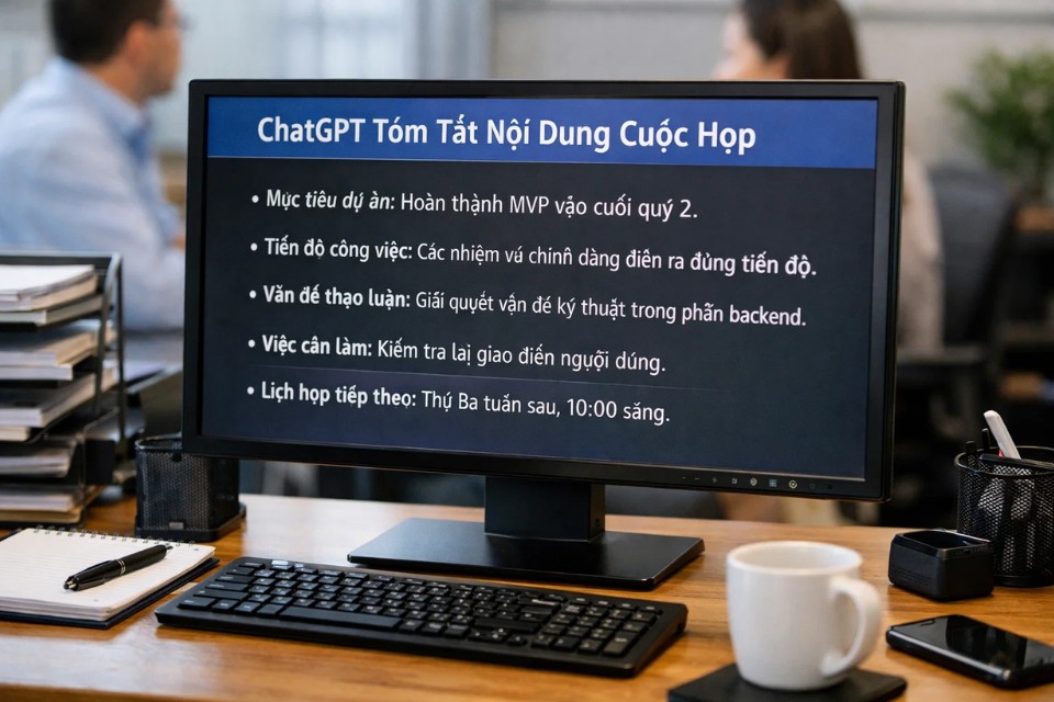 ChatGPT ghi âm & tóm tắt cuộc họp 1