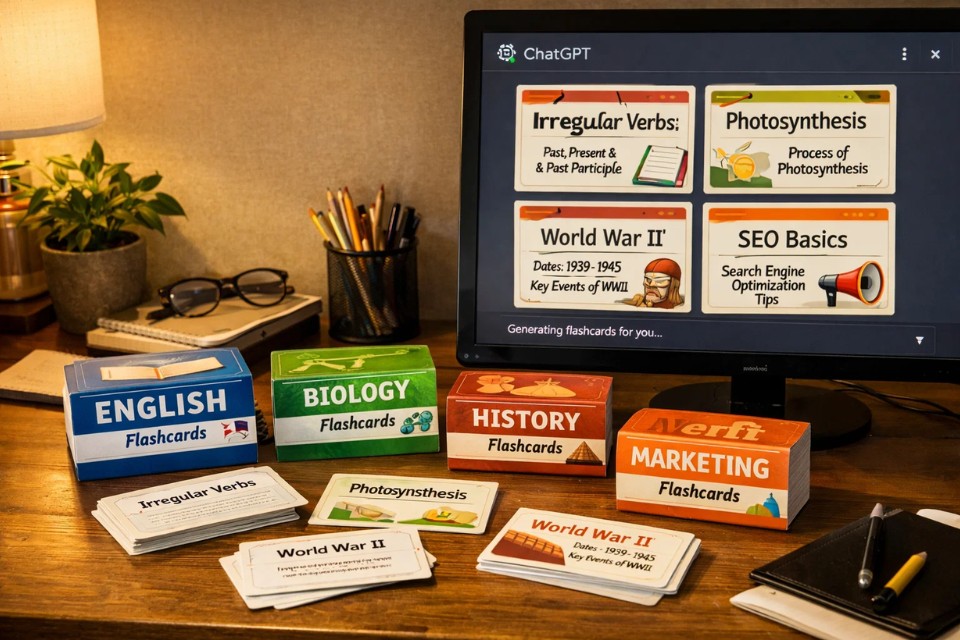 ChatGPT làm flashcards