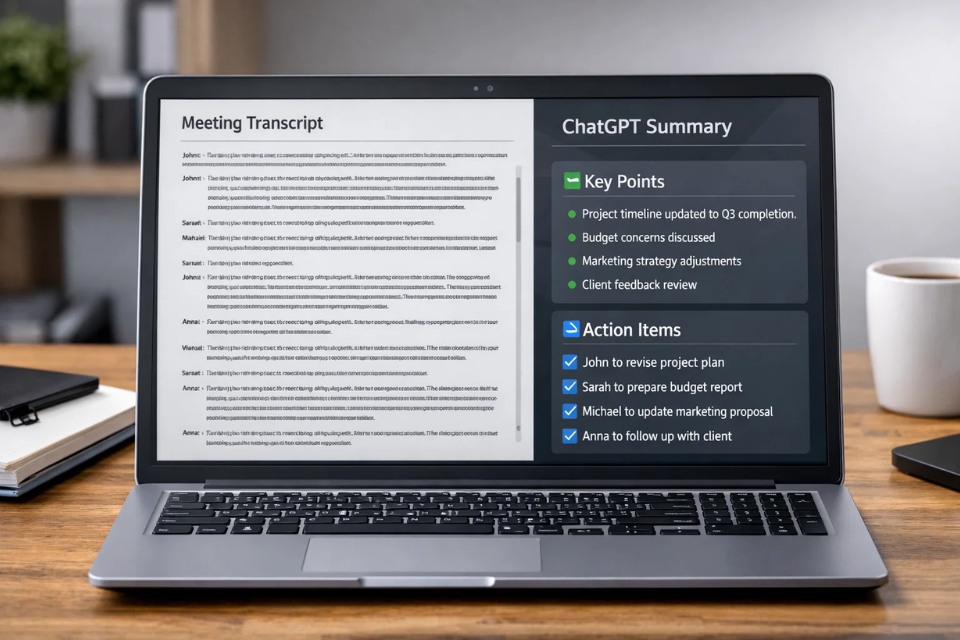 ChatGPT ghi chú & tóm tắt meeting 1